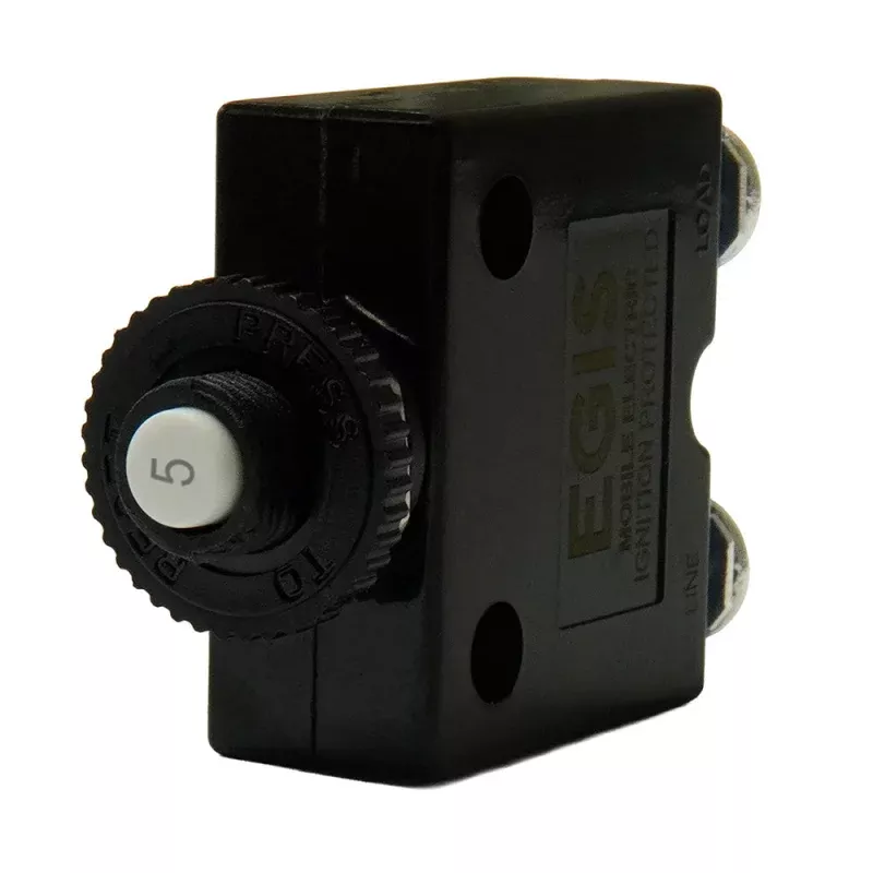 Egis 5A Push Button Panel Mount Circuit Breaker – Screw Terminals