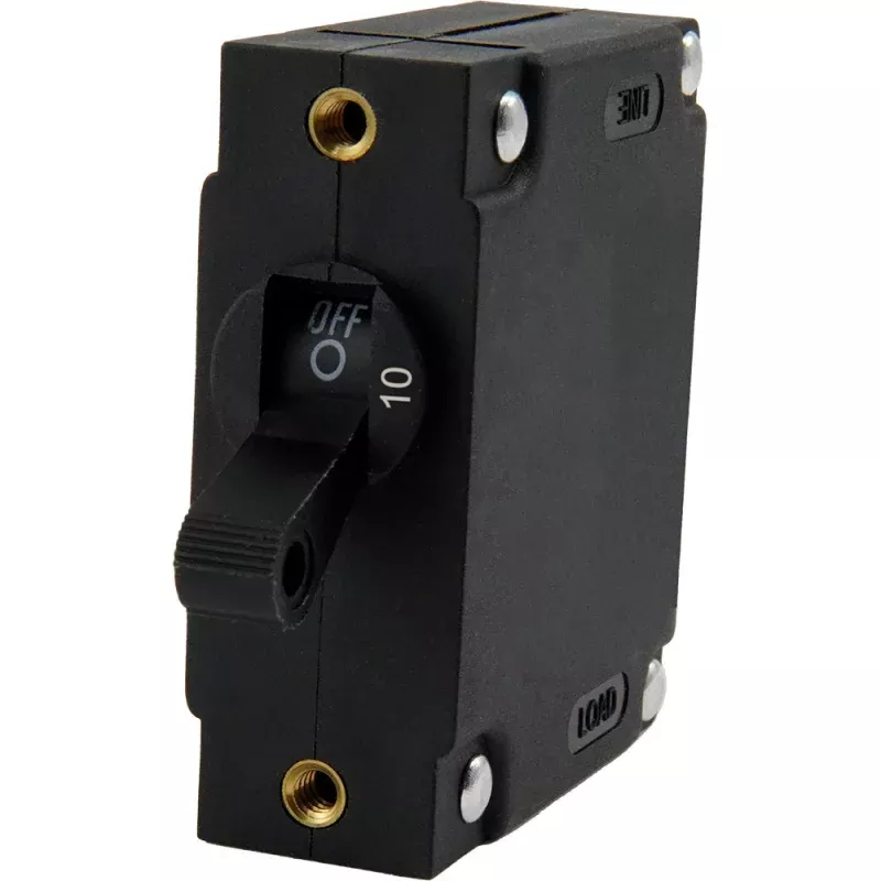 Egis A Series Black Toggle Panel Mount Circuit Breaker – Single Pole 10A
