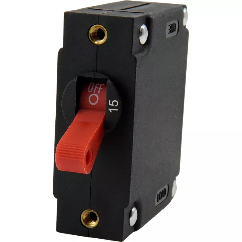 Egis A Series Red Toggle Panel Mount Circuit Breaker – Single Pole 15A