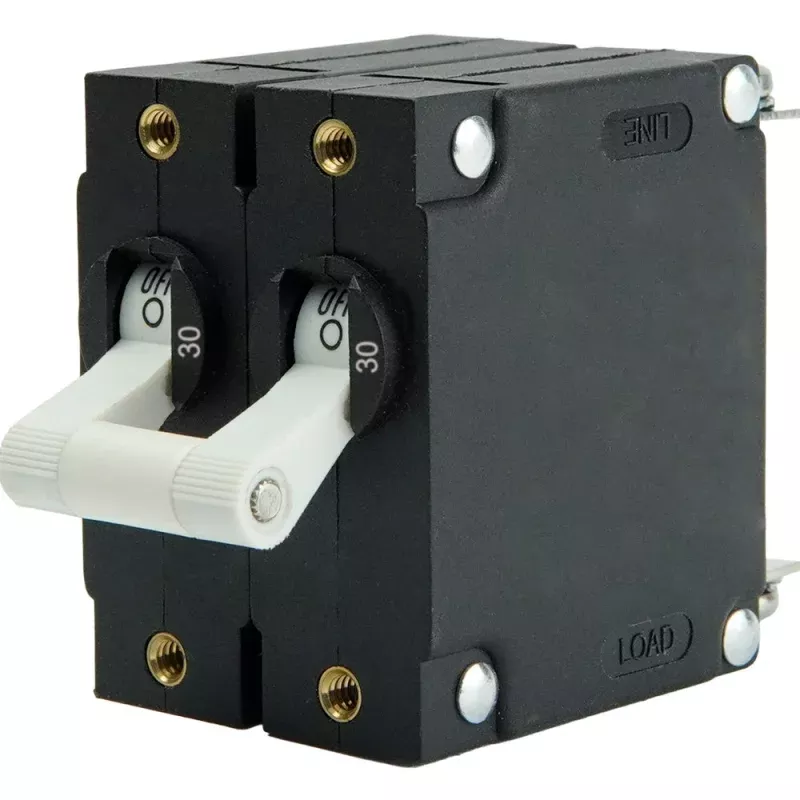 Egis A Series White Toggle Panel Mount Circuit Breaker – Dual Pole 30A
