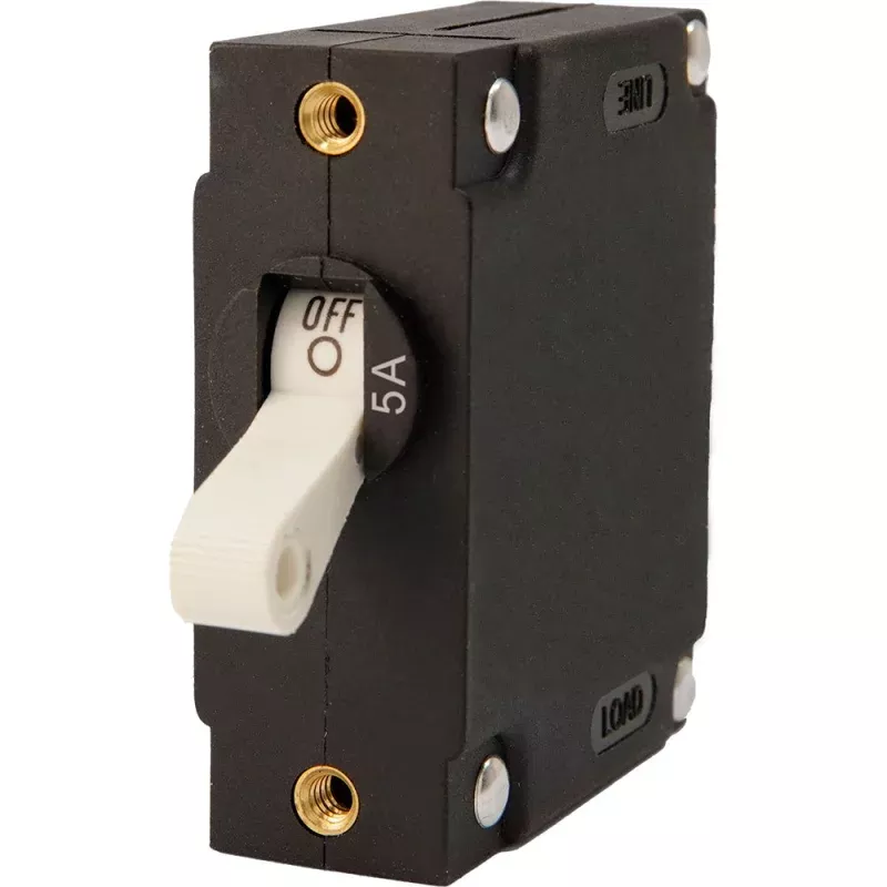 Egis A Series White Toggle Panel Mount Circuit Breaker – Single Pole 5A