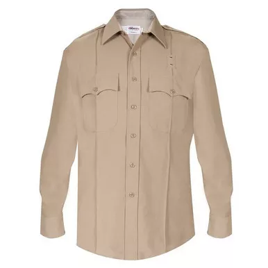 Elbeco 592D Men's DutyMaxx West Coast Long Sleeve Poly/Rayon Stretch Shirt, Silver Tan