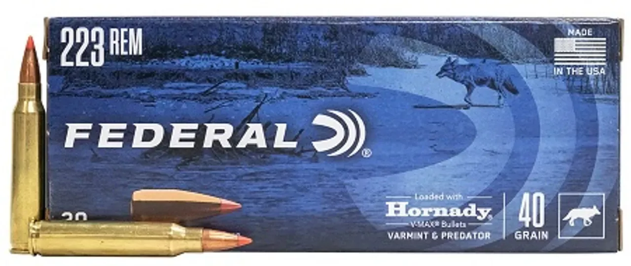 Federal 223 Rem Ammunition 40 Grain Hornady V-Max 20 Rd V223VM40