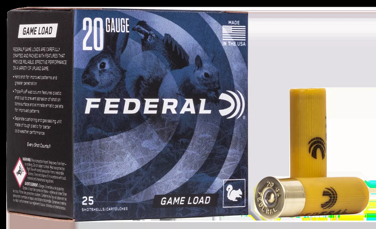 Federal Game-Shok Upland 20 Gauge 2.75″ 7/8 oz #8 Lead Shot 25 Shells Per Box