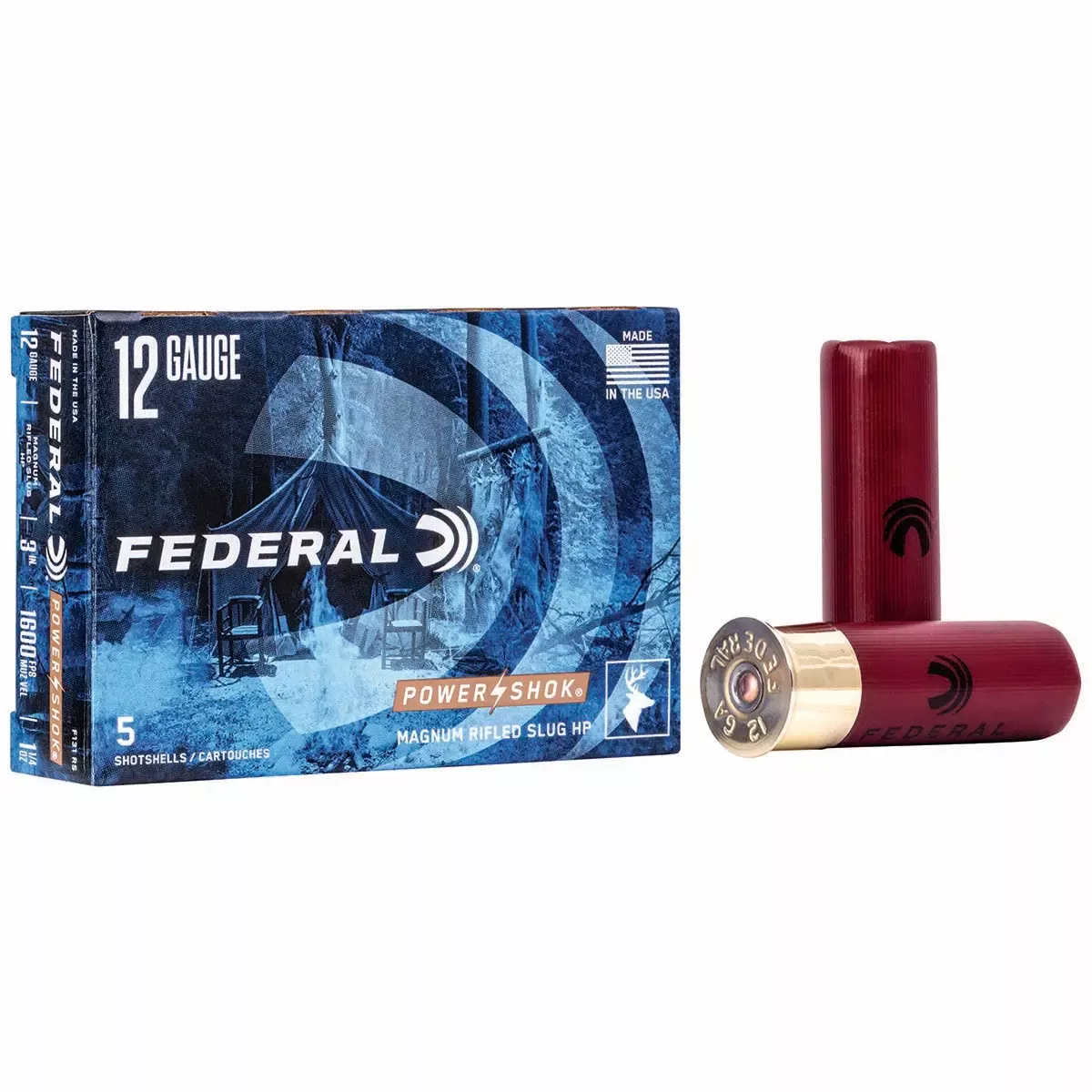 Federal Power-Shok 3"Rifled Slug 12 Ga 1-1/4 oz 5/Box