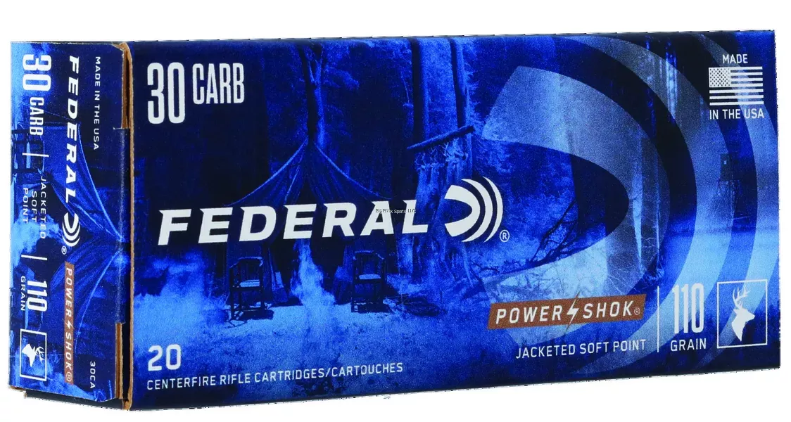 Federal Power-Shok Rifle Ammo 30 Carbine SP RN 20 Rounds 30CA