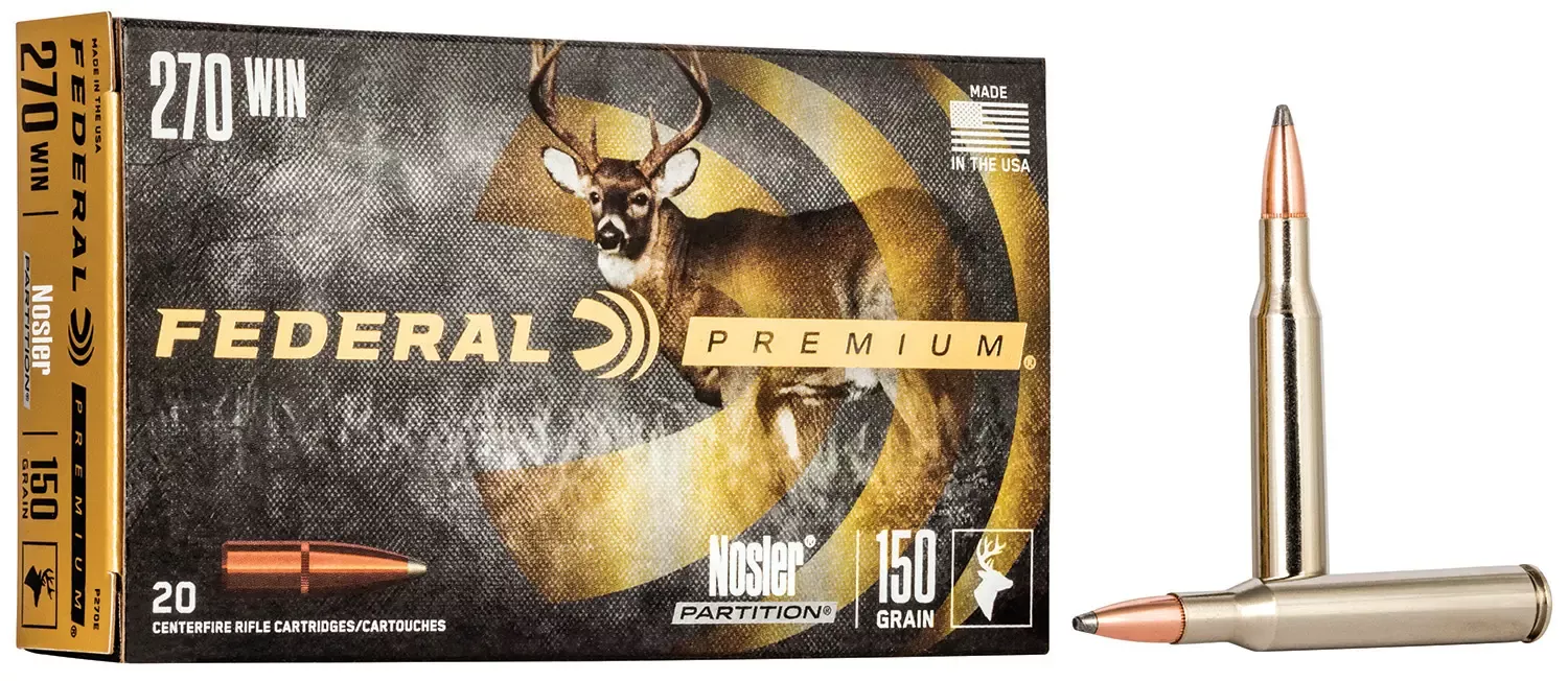 Federal Premium 270 Win. 150 Gr. Nosler Partition 20/Box