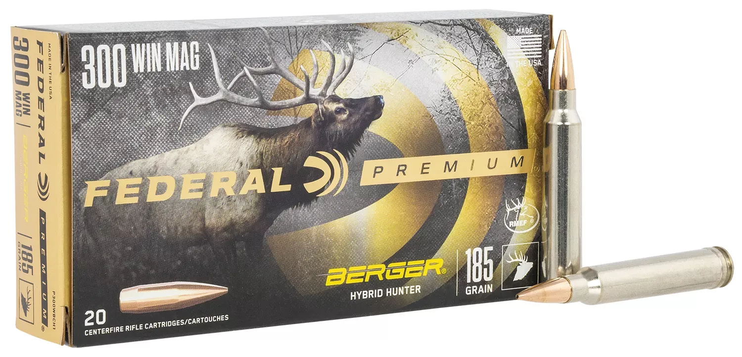Federal Premium 300 Win Mag 185 Gr. Berger Hybrid Hunter 20/Box