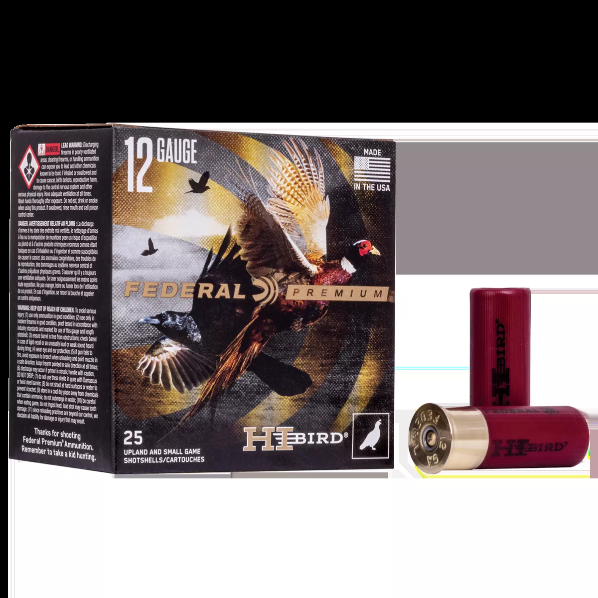 Federal Premium Hi-Bird 12 Gauge 2.75″ 1 1/8 oz 1275 fps 7.5 Shot 25/Box