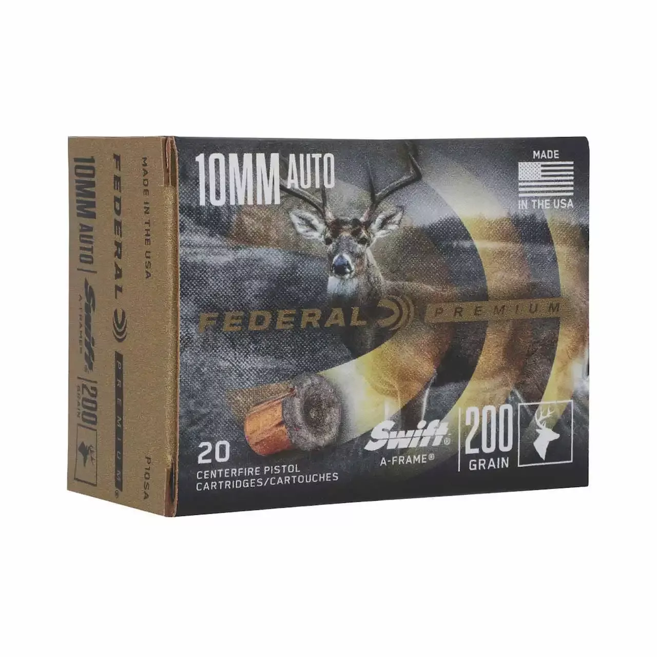 Federal Premium Hunting 10mm Auto 200 Gr. Swift A-Frame 20/Box