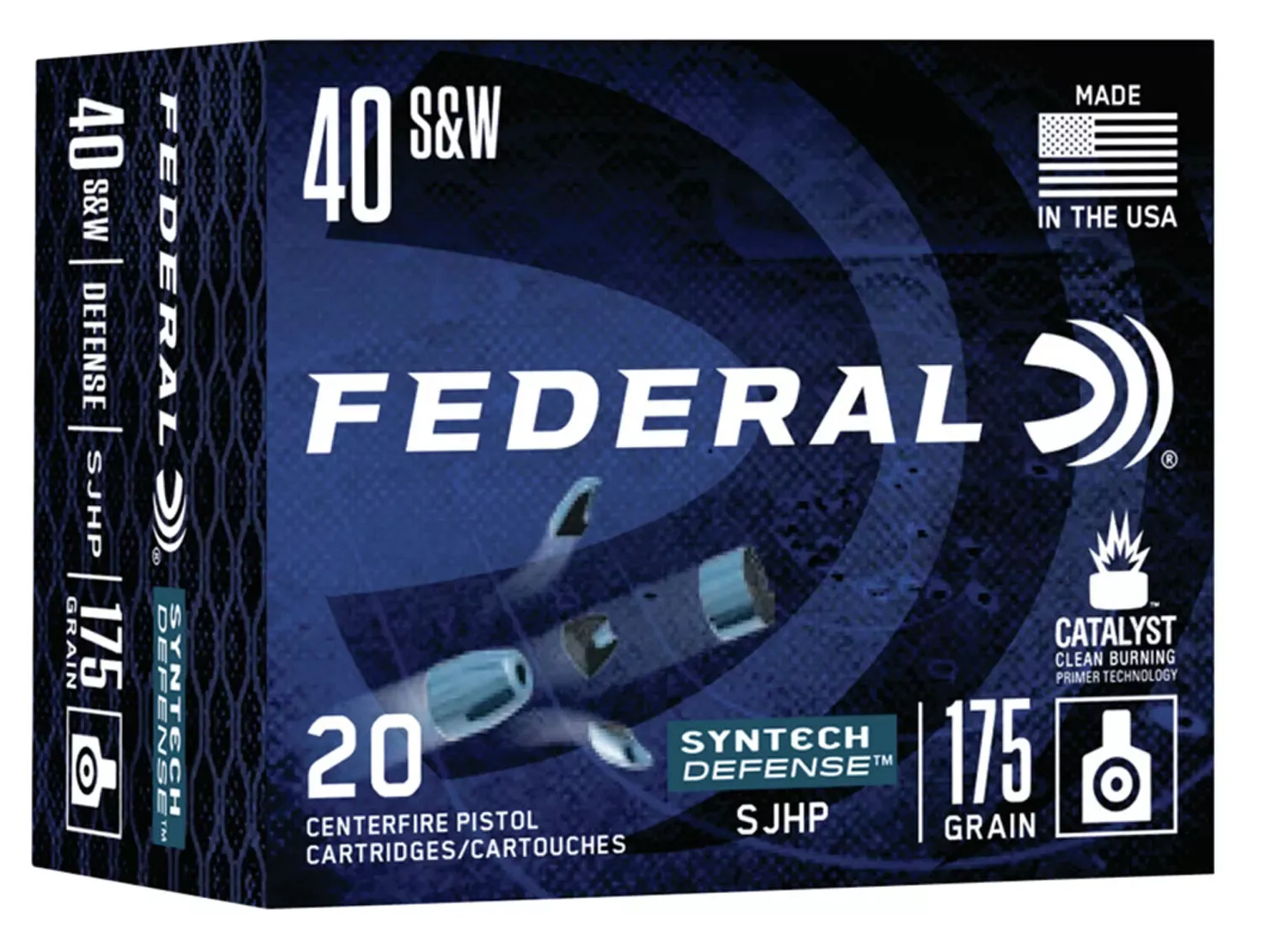 Federal Syntech Defense 40 S&W 175 gr Segmented Jacketed Hollow Point 20 Per Box