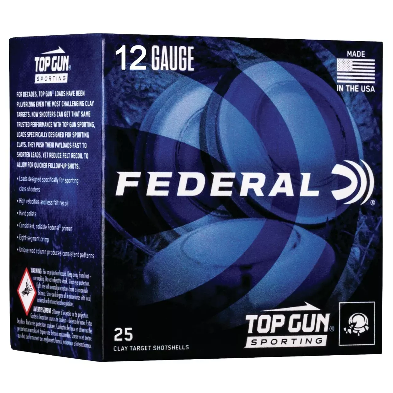 Federal Top Gun 12 Gauge 2.75″ 1 oz. #8 Shot Ammo – 25/Box