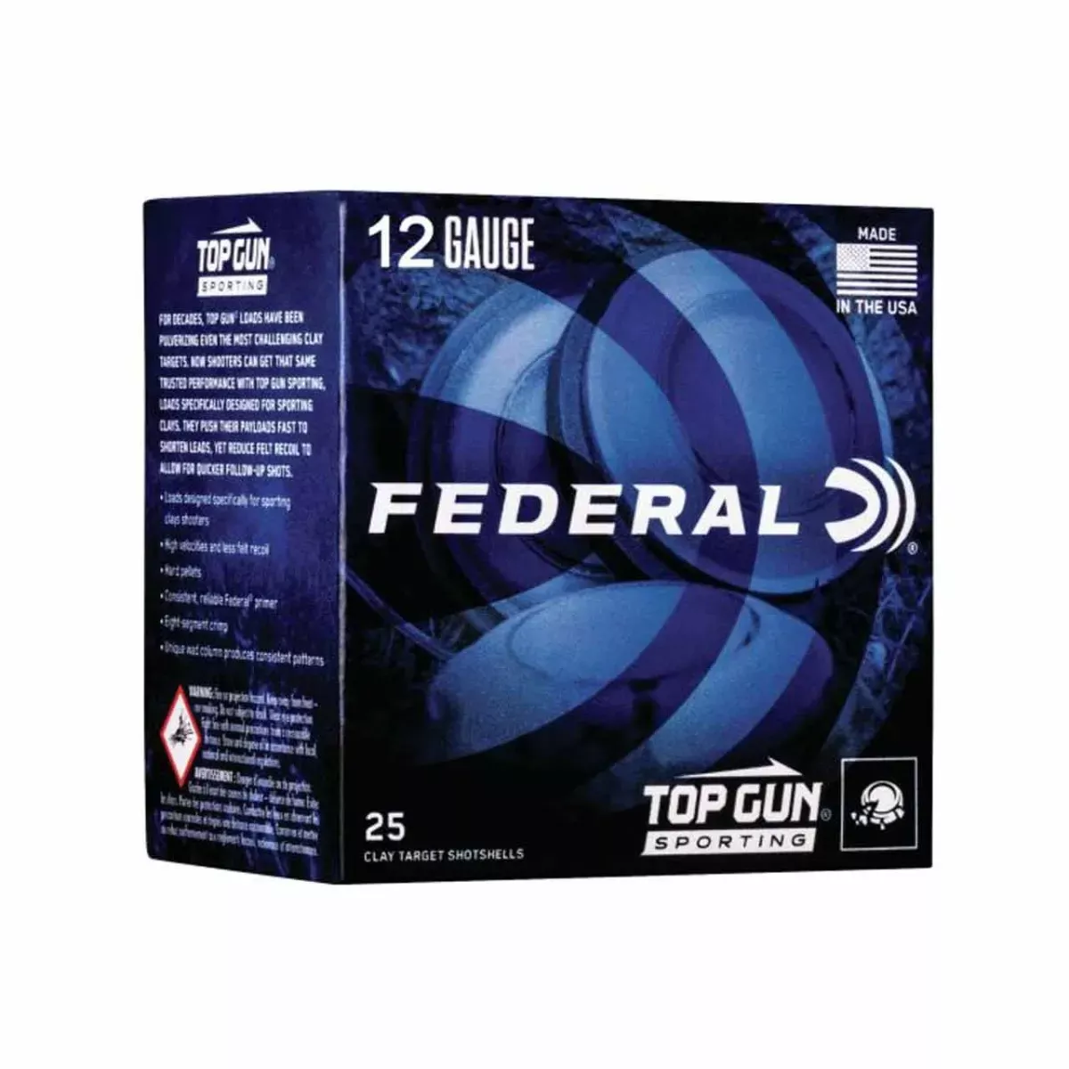 Federal Top Gun Sporting 12 Ga 2.75″1oz1250 fps#7.5 25/Box