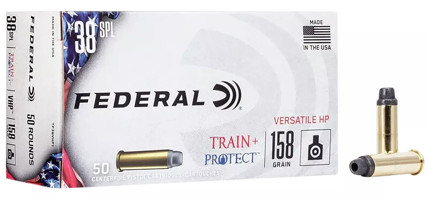 Federal Train + Protect 38 Special 158 gr Versatile Hollow Point 50 Per Box