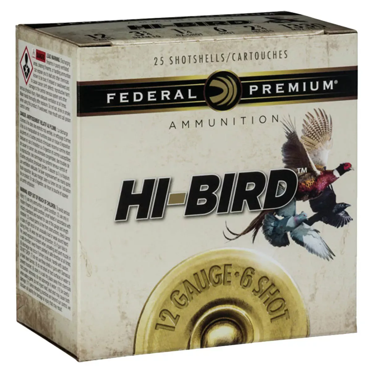 FederalPremium Hi-Bird 12 Gauge 2.75″ 1 1/4 oz 1330 fps 7.5 Shot 25/Box