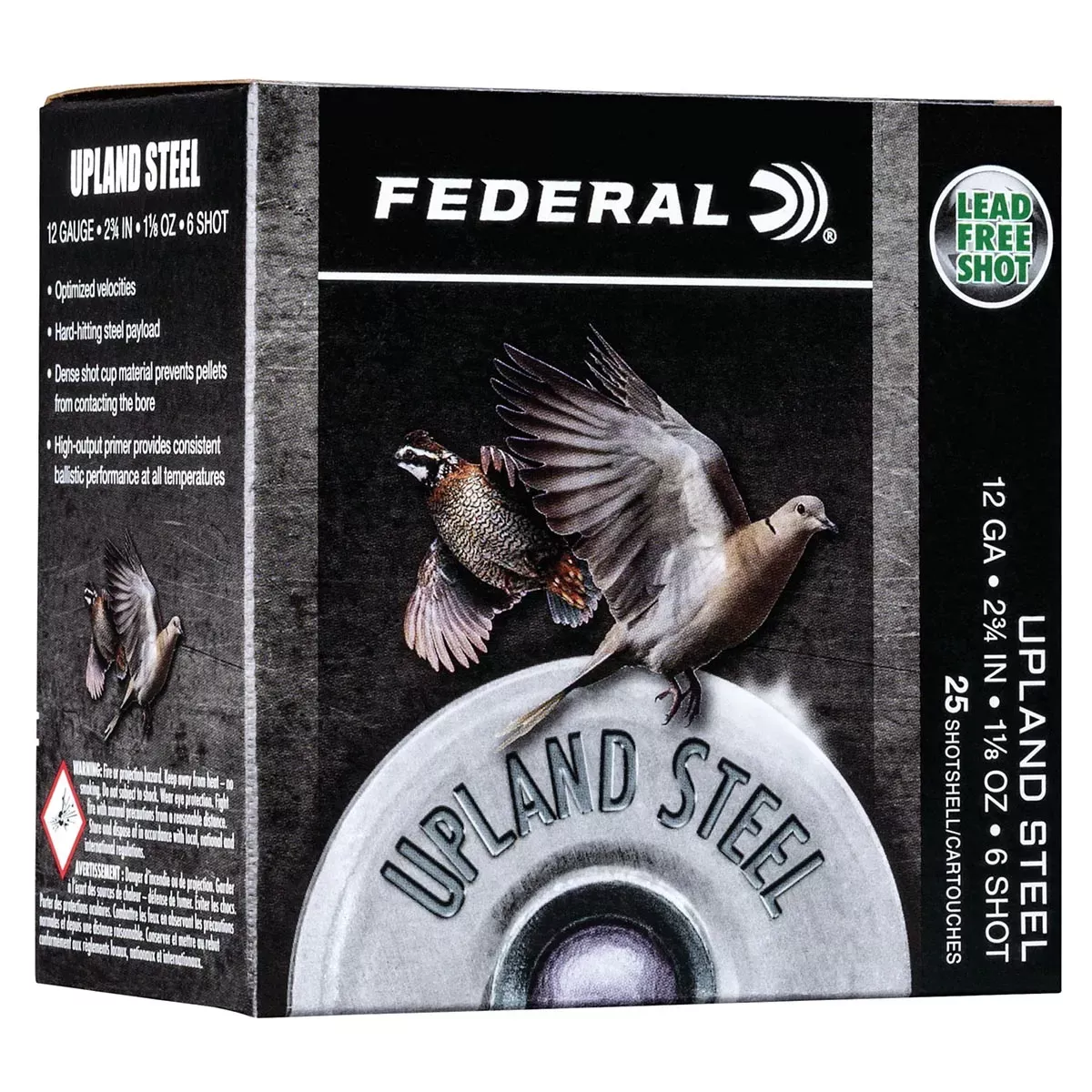 FederalUpland Field & Range 12 Gauge 2.75″ 1 1/8 oz 1400 fps # 6 Shot 25/Box