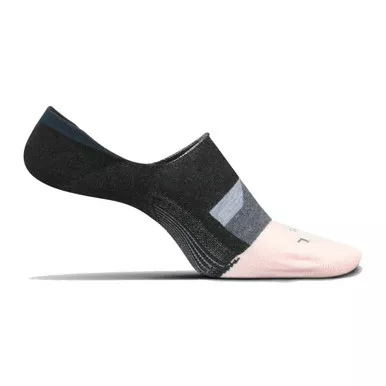FEETURES Womens Everyday No Show Dynamic Diamond Charcoal Socks (LW75288)