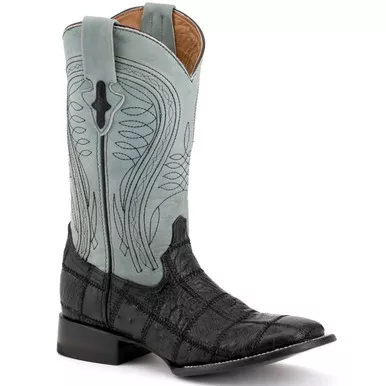 FERRINI Men's Pinto Ostrich Patchwork S-Toe Boots