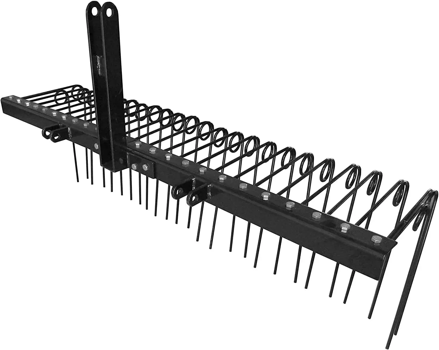 Field Tuff 3PT 72″ Pine Straw Rake – 28 Spring Steel Tines, Category 1 Compatible | Horsepower 20–35 HP | For Tractors