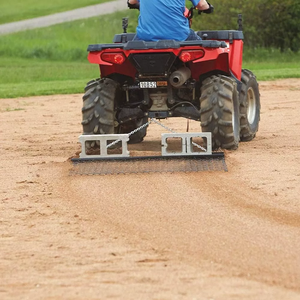 Field Tuff 4′ x 5′ Drag Harrow – Chain-Link Mesh, Versatile Towing | Towing Power 20-30 HP | For ATV/ UTV/ Lawn Tractors
