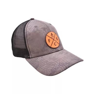 FIELDCRAFT SURVIVAL FCS Leather Patch Gray Topo Hat (FCS-10264)