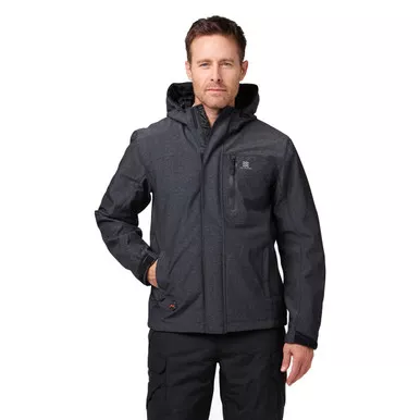 FIELDSHEER Men's Adventure Heather Grey Heated Jacket (MWMJ1022)