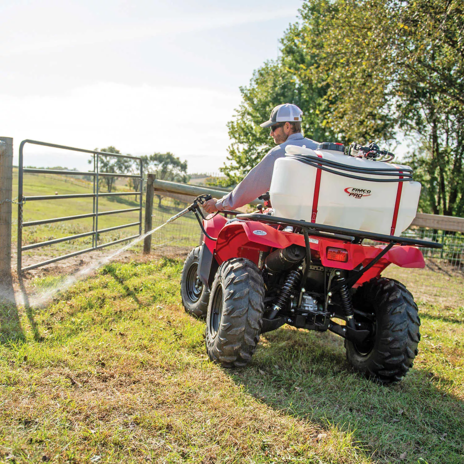 Fimco Pro 25-Gallon Spot Sprayer | Flow Rate 2.2 Gallons Per Minute | Tank Dimensions 32″ L × 15″ W × 18.75″ H | For ATVs/UTVs