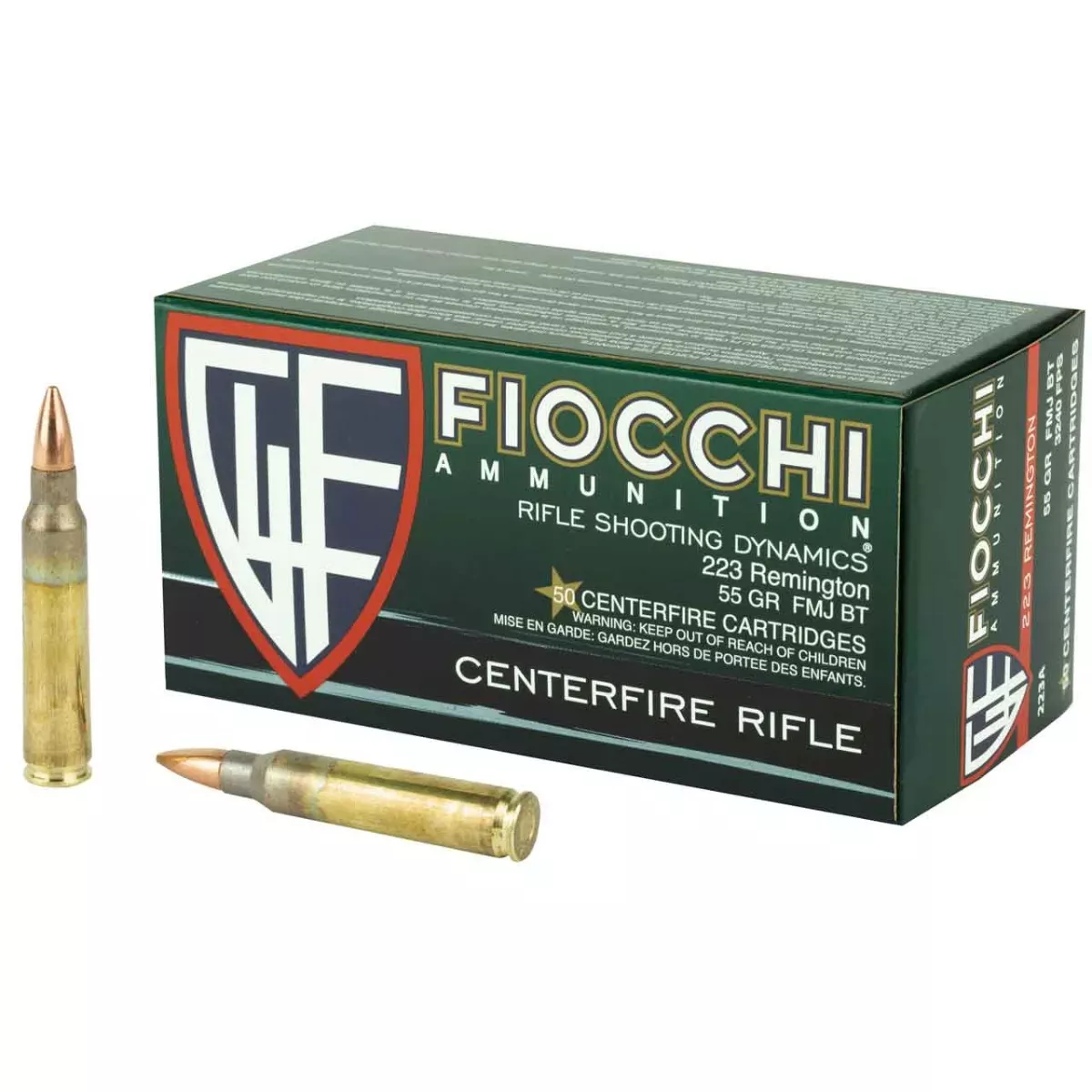 Fiocchi 223 rem 55gr FMJ 50rd