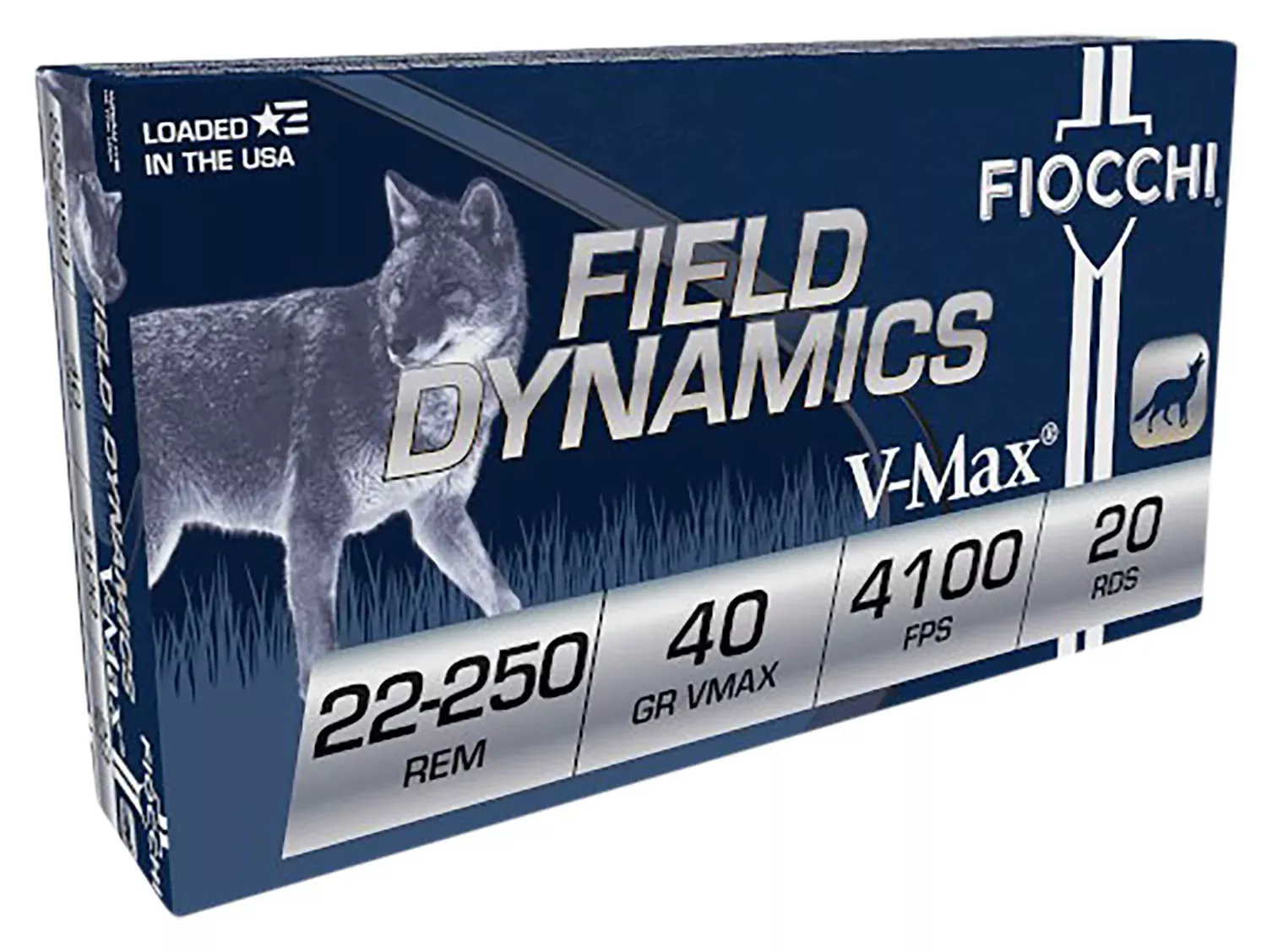 Fiocchi Field Dynamics 22-250 Rem 40 Gr. Hornady V Max 20/Box