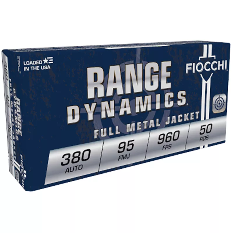 Fiocchi Range Dynamics 380 Auto Ammunition 95 gr. 50/Box