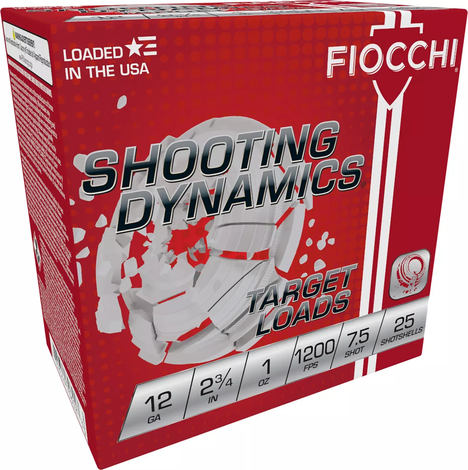 Fiocchi Shooting Dynamics 12 GA 2 3/4″ 1 oz. #7.5 Shot 25 Rounds