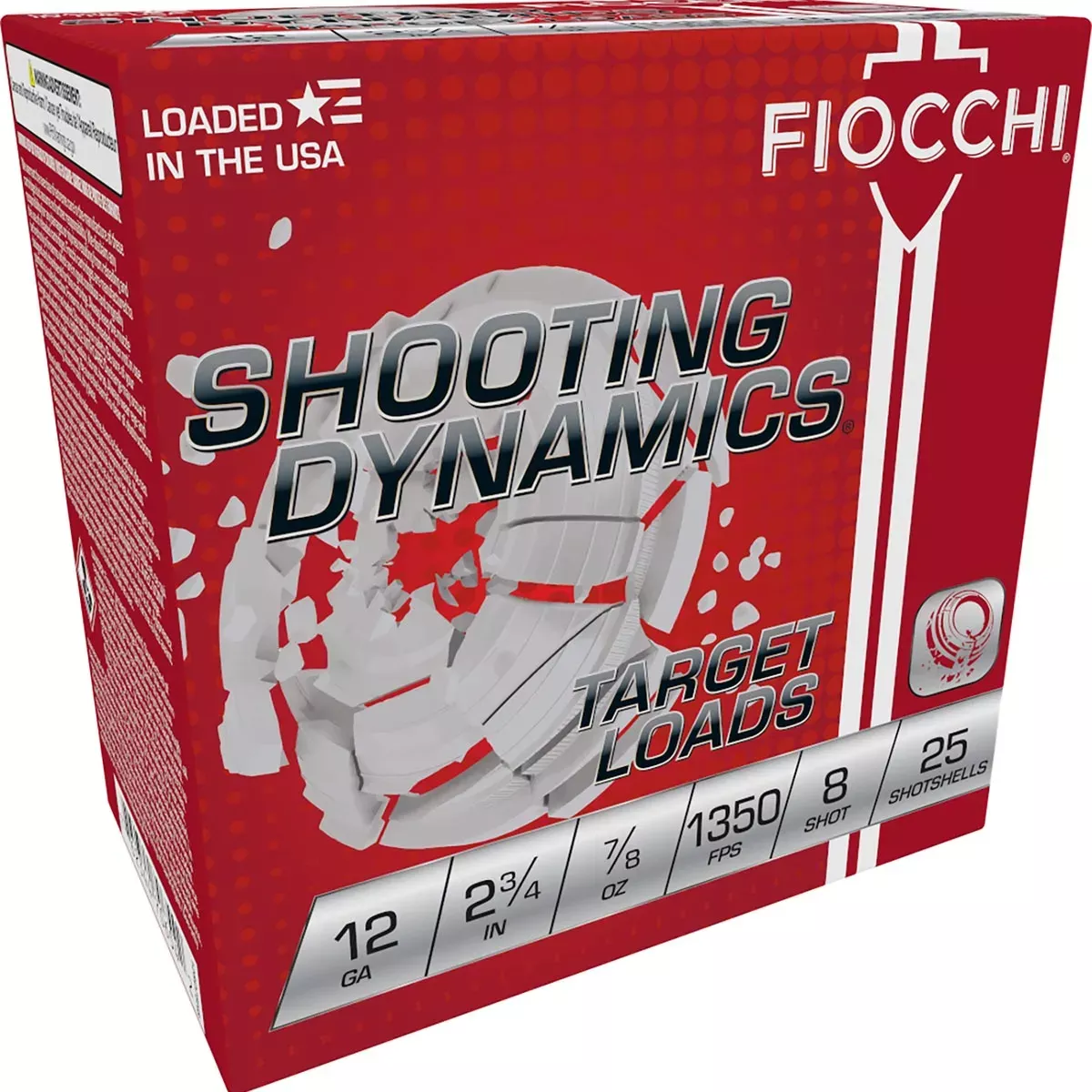 Fiocchi Shooting Dynamics Target 12 Gauge 2.75″ 7/8 oz 1350 fps 8 Shot 25/Box