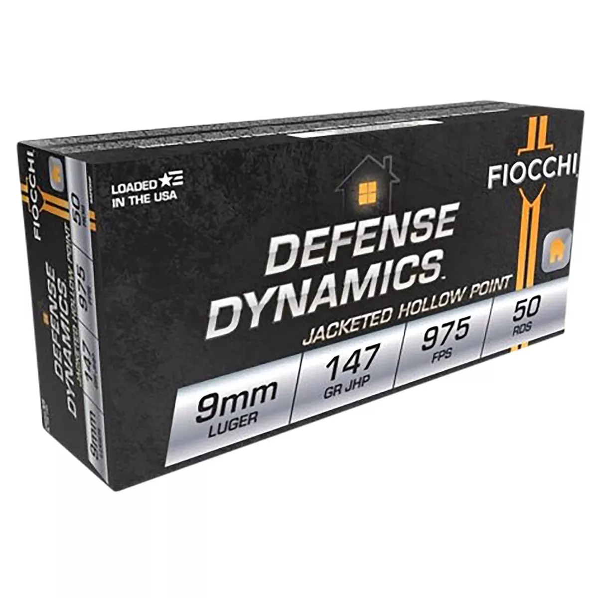 FiocchiDefense Dynamics Defense 9mm Luger 147 gr Jacketed Hollow Point (JHP) 50/Box
