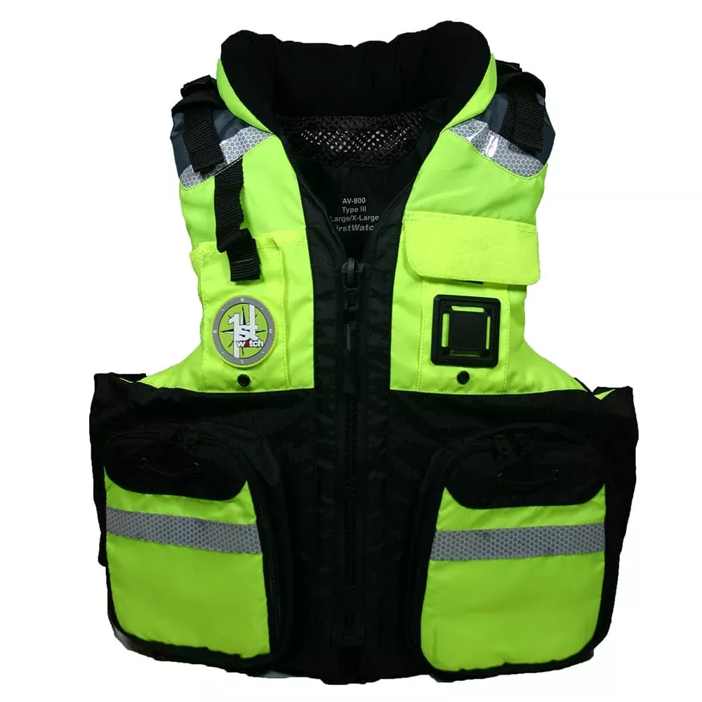 First Watch AV-800 Four Pocket Flotation Vest – Hi-Vis Yellow – Small to Medium