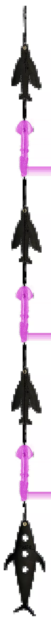 Fish Razr Tackle Daisy Chain With Flapz And Squid | 12″ FlapZ Size & 9″ Squid Size | 8′ Chain Length | For Blue Water Fishing