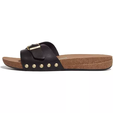 FITFLOP Women's iQushion Adjustable Buckle Leather Slides (HF1)