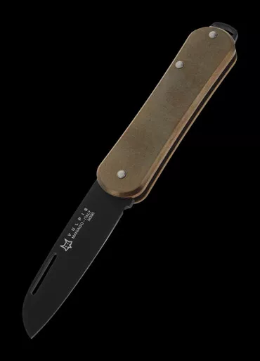 Fox Vulpis 1 Brass Black 4.5 Penknife Folding Knife