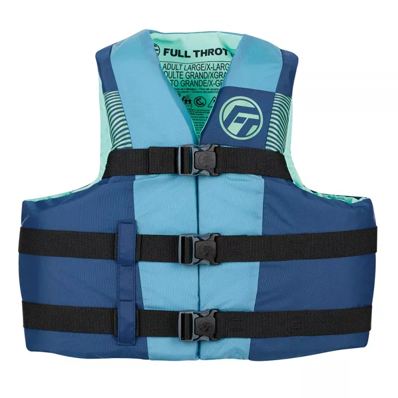 Full Throttle Adult Nylon Life Jacket – L/XL – Blue