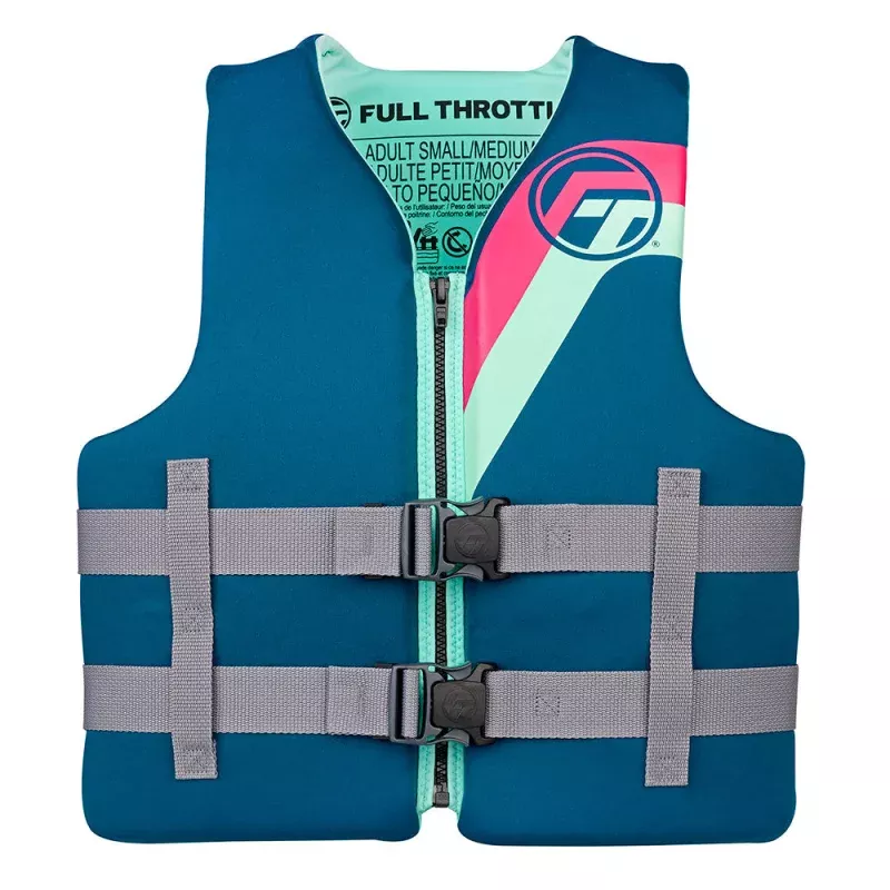 Full Throttle Adult Rapid-Dry Life Jacket – S/M – Aqua