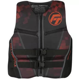Full Throttle Men's Rapid-Dry Flex-Back Life Jacket - Red/Black - 2XL
