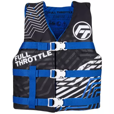 Full Throttle Youth Nylon Life Jacket Blue