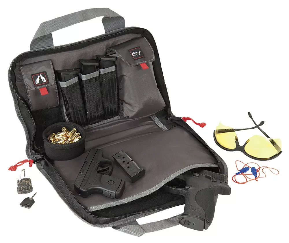 G*Outdoors Double Pistol Case Black Nylon with Visual ID Storage System