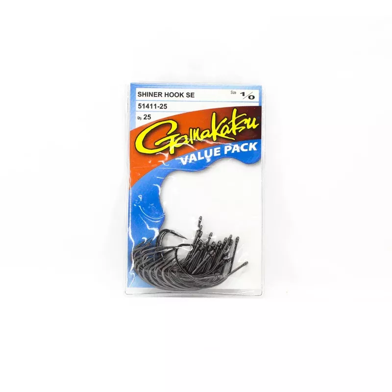 Gamakatsu 51411 Shiner Hook SE NSB Size 1/0, 25 Per Pack (4169)