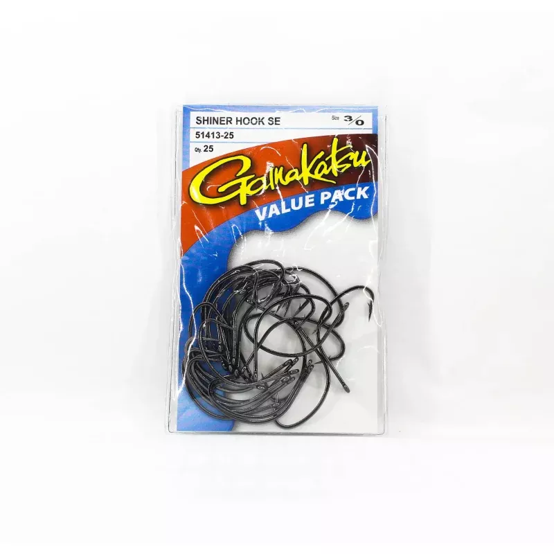 Gamakatsu 51413 Shiner Hook SE NSB Size 3/0, 25 Per Pack (4183)
