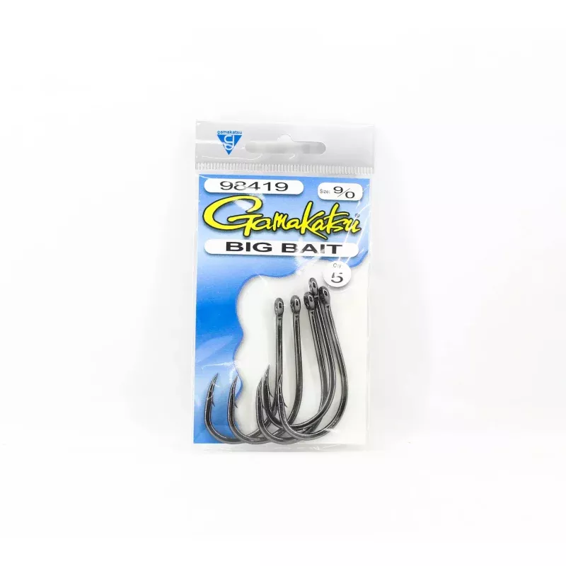 Gamakatsu 98419 Big Bait Hook NSB Size 9/0, 6 Per Pack (9281)