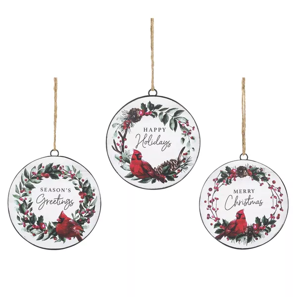Ganz Cardinal In Wreath Disc Ornament – 6 Piece #CX178904