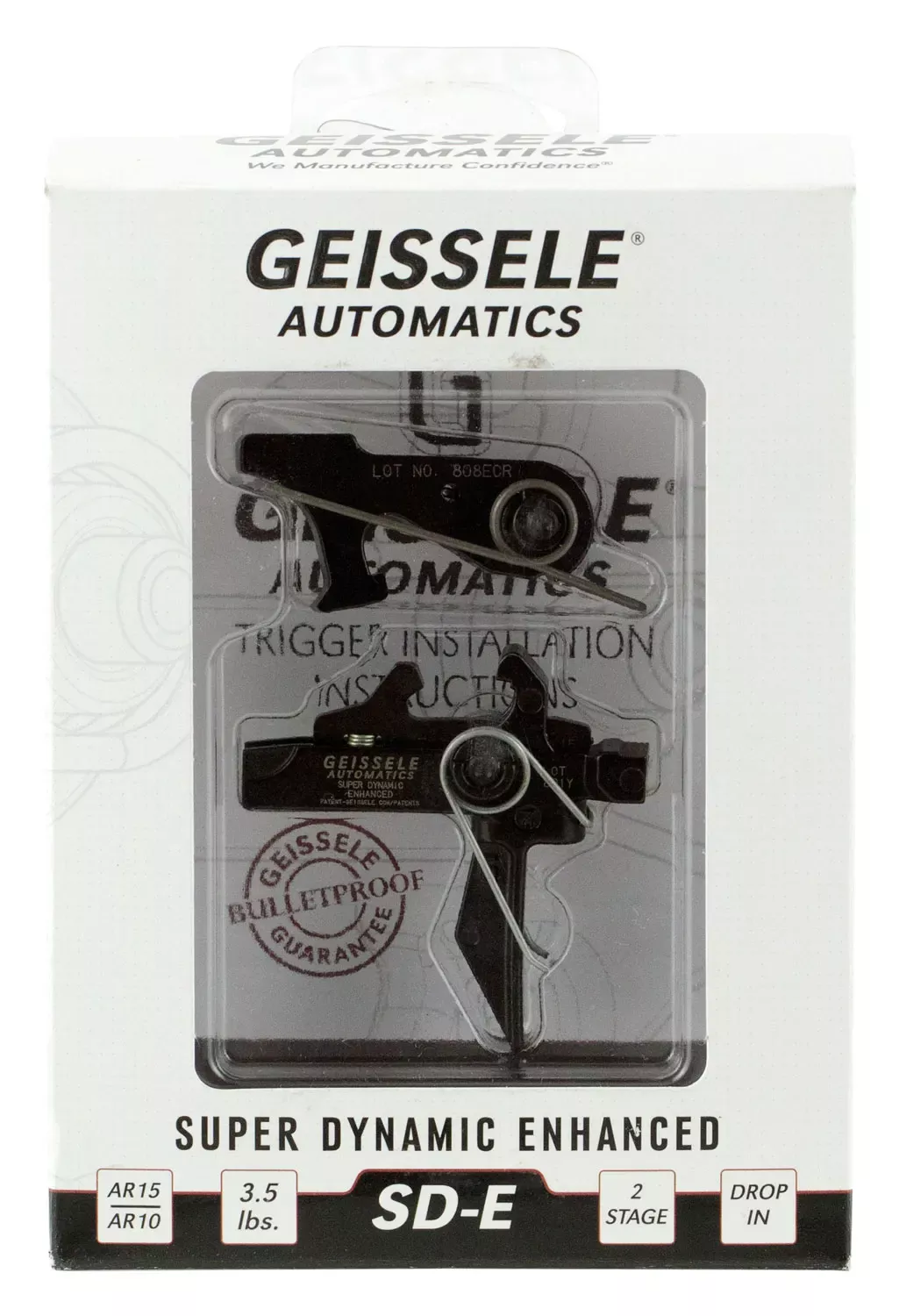 Geissele Automatics AR-15 Super Dynamic Enhanced Trigger Two Stage 3.5 lb Pull Black