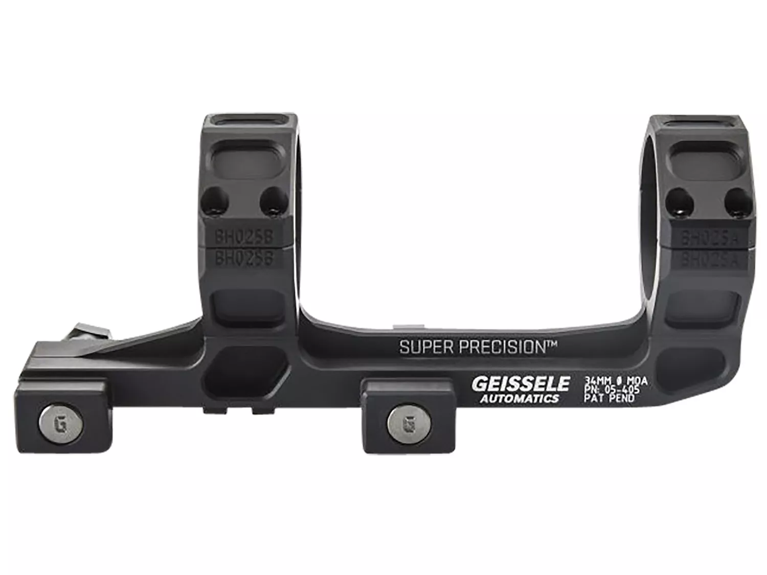 Geissele One-Piece Scope Mount Ring Combo 0 MOA Medium 34mm AR-15 Black