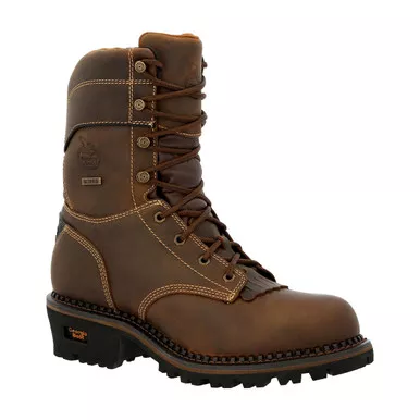 GEORGIA BOOT Men's AMP LT Brown Logger Composite Toe Insulated Waterproof Work Boot (GB00491)