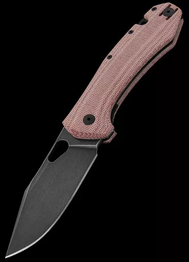 GiantMouse Grand Red Micarta Blackwash Folding Knife